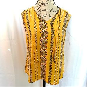Old Navy Yellow Floral Tank